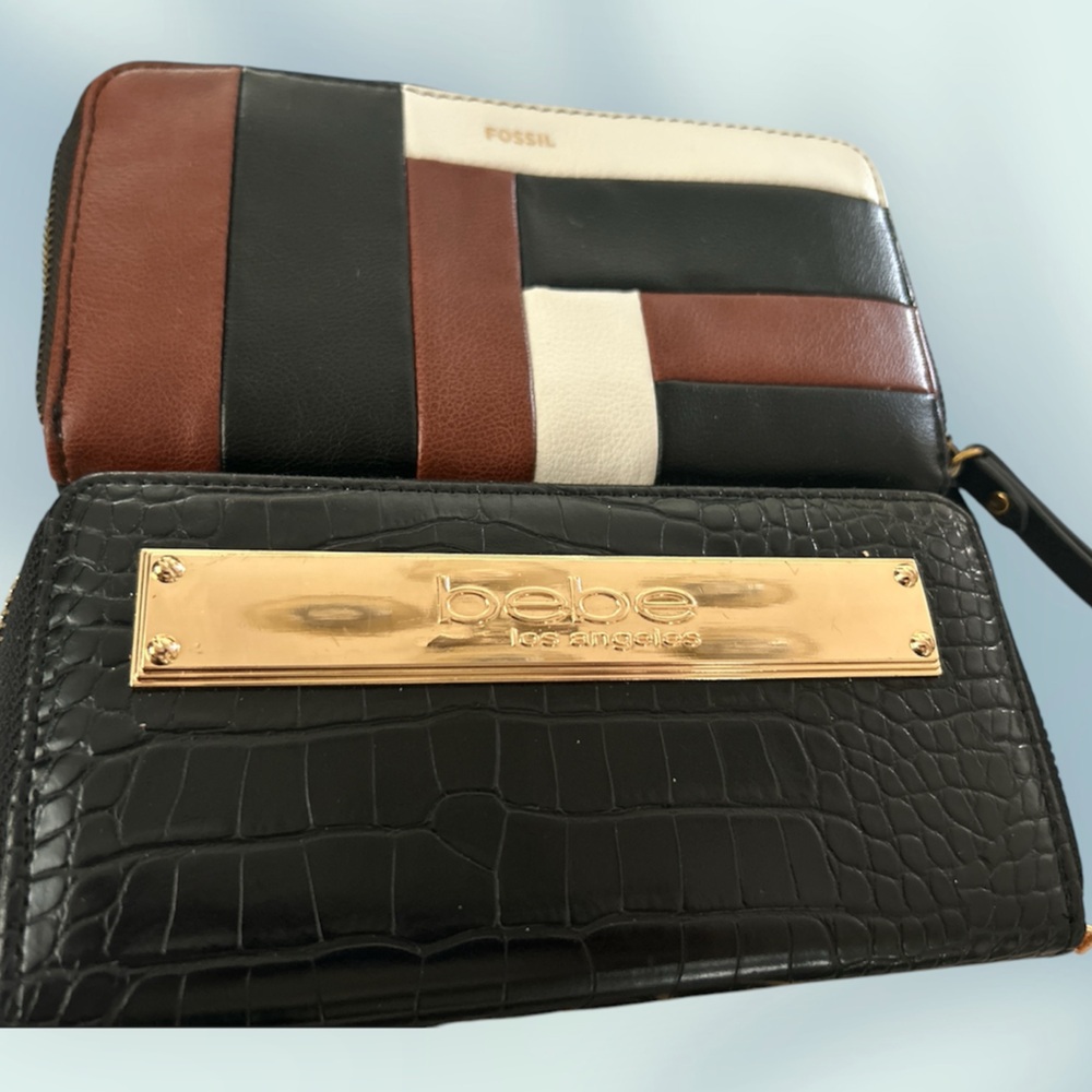 Fossil Colorblock & Bebe Wallets (2)